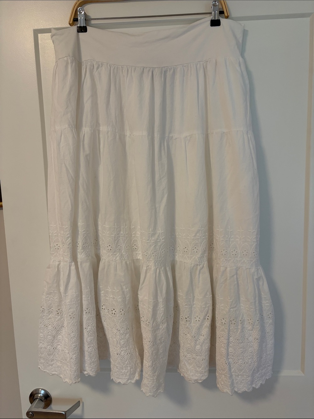 twiggy LONDON White Eyelet Tiered Midi Skirt